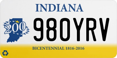 IN license plate 980YRV