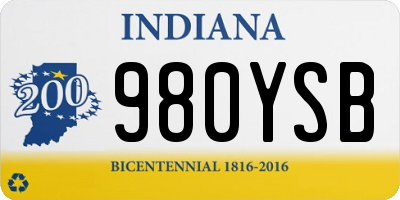 IN license plate 980YSB