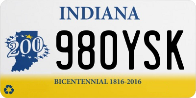 IN license plate 980YSK