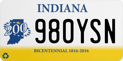 IN license plate 980YSN