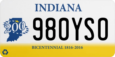 IN license plate 980YSO