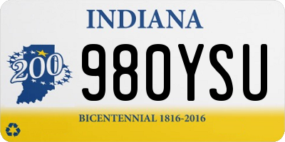 IN license plate 980YSU