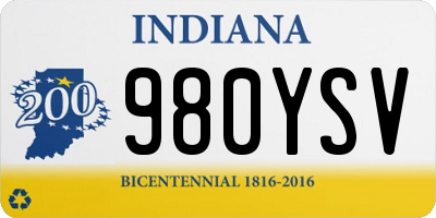 IN license plate 980YSV