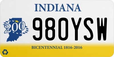 IN license plate 980YSW