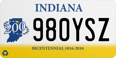 IN license plate 980YSZ