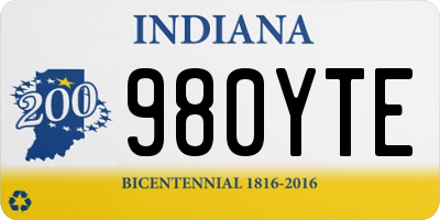 IN license plate 980YTE