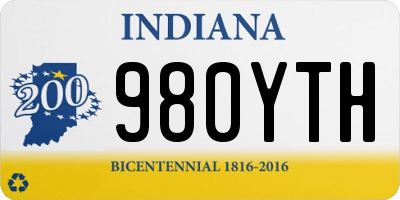 IN license plate 980YTH