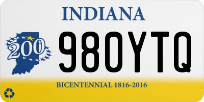 IN license plate 980YTQ