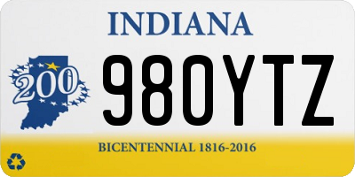 IN license plate 980YTZ