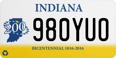 IN license plate 980YUO