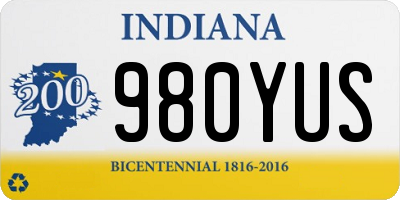 IN license plate 980YUS