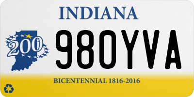 IN license plate 980YVA