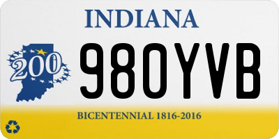 IN license plate 980YVB