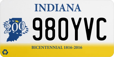 IN license plate 980YVC