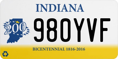 IN license plate 980YVF