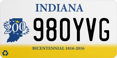 IN license plate 980YVG