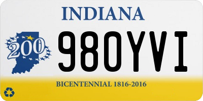IN license plate 980YVI