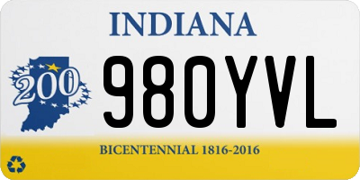 IN license plate 980YVL
