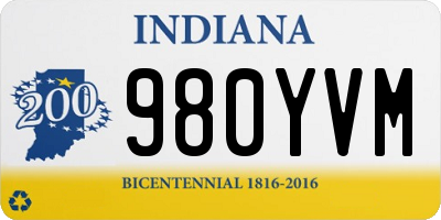 IN license plate 980YVM