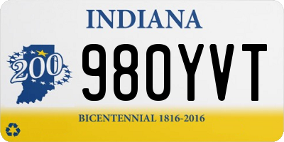 IN license plate 980YVT