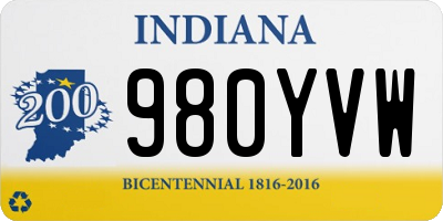 IN license plate 980YVW