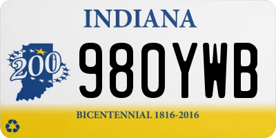 IN license plate 980YWB