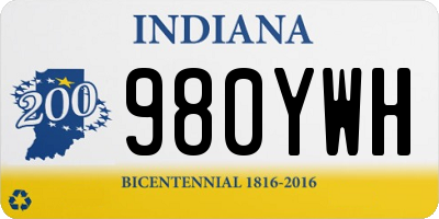 IN license plate 980YWH