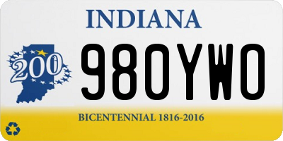 IN license plate 980YWO