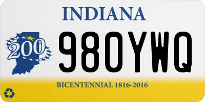 IN license plate 980YWQ