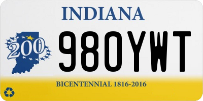 IN license plate 980YWT