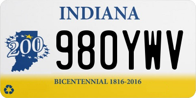 IN license plate 980YWV