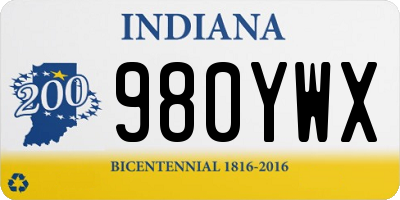 IN license plate 980YWX