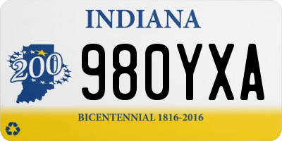 IN license plate 980YXA