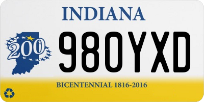 IN license plate 980YXD