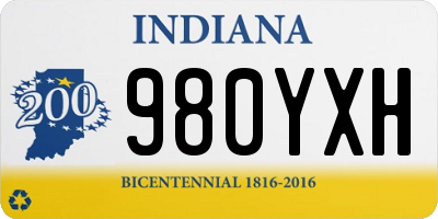 IN license plate 980YXH