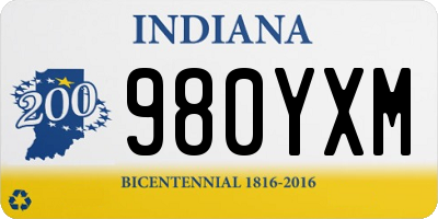 IN license plate 980YXM
