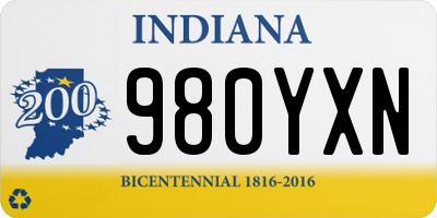 IN license plate 980YXN
