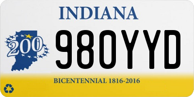 IN license plate 980YYD