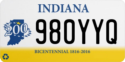 IN license plate 980YYQ