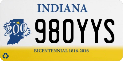 IN license plate 980YYS