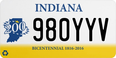 IN license plate 980YYV