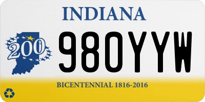 IN license plate 980YYW