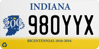 IN license plate 980YYX