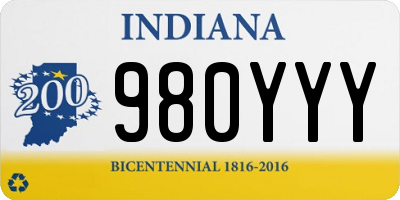 IN license plate 980YYY