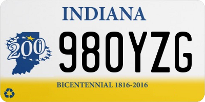 IN license plate 980YZG