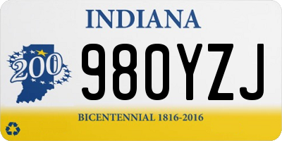 IN license plate 980YZJ