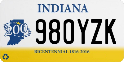 IN license plate 980YZK