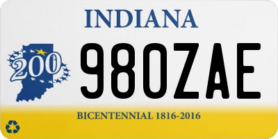 IN license plate 980ZAE