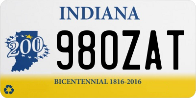 IN license plate 980ZAT