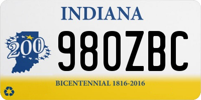 IN license plate 980ZBC